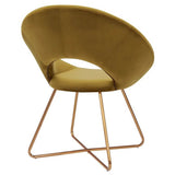 Edgy Shell Designer Shape Yellow Accent Chair - Decor Smart