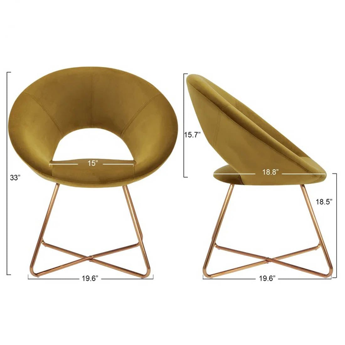 Edgy Shell Designer Shape Yellow Accent Chair - Decor Smart