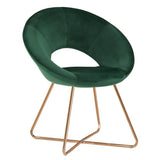 Edgy Shell Shaped Royal Green Accent Chair - Decor Smart