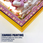 Ekadanta Ganesha Floral Border Vertical Wall Painting