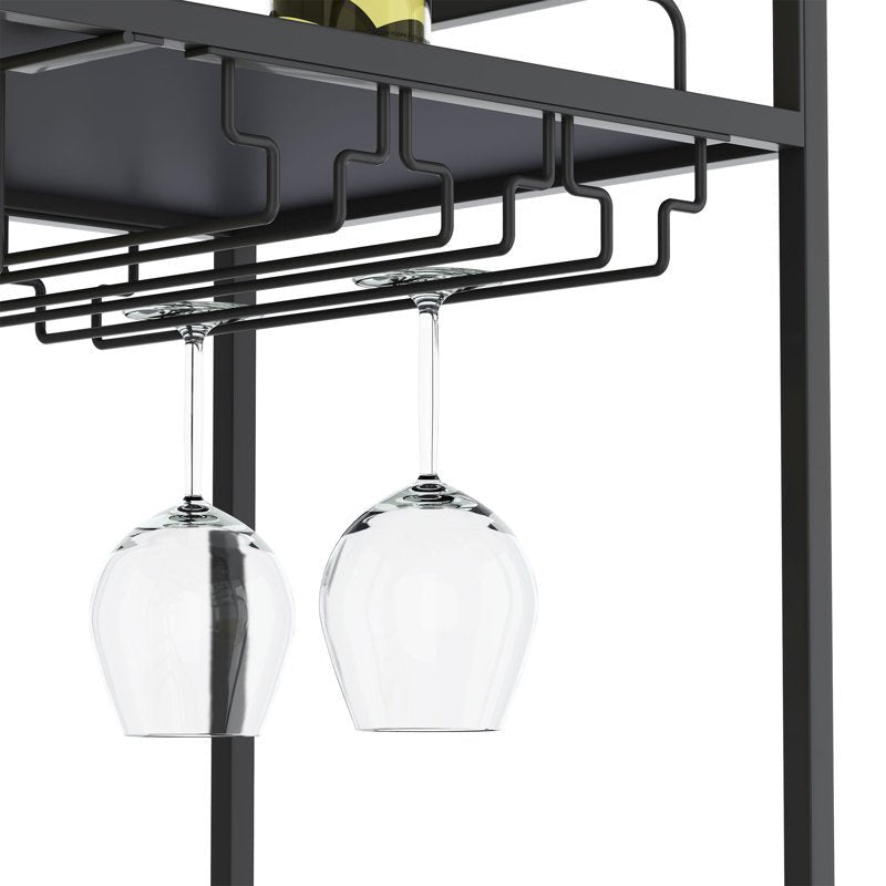Eleanora Mirored Stainless Steel Bar Serving Cart In Gold Finish - Decor Smart