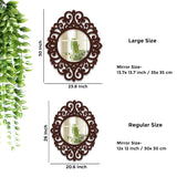 Elegance Beautiful Designer Wooden Frame Wall Mirror - Decor Smart