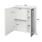 Elegant Bathroom Cabinet Mirror with Gold Accents and Dual LED Panels