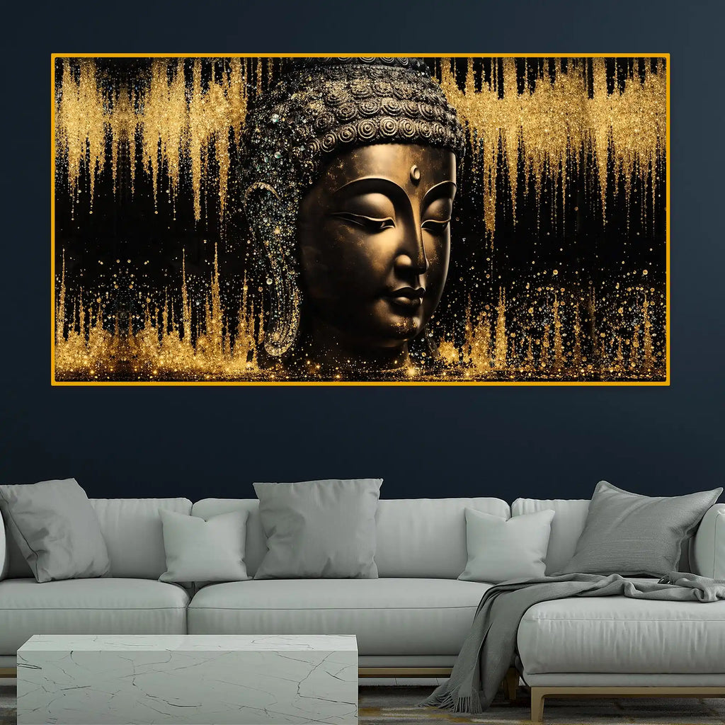 Elegant Buddha Peace Crystal Glass Painting for Styling Décor