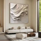 Elegant Curved White Wall Decor Art Framed Contemporary Spaces
