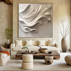 Elegant Curved White Wall Decor Art Framed Contemporary Spaces