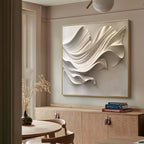 Elegant Curved White Wall Decor Art Framed Contemporary Spaces