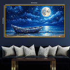 Elegant Dreamy Moonlight Artwork Crystal Glass Wall Painting for Home Decoration