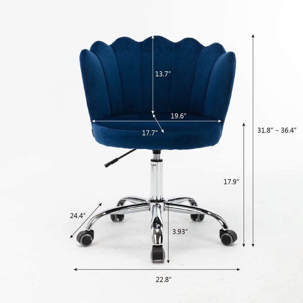 Elegant Emerald Blue Accent Chair with Adjustable Height