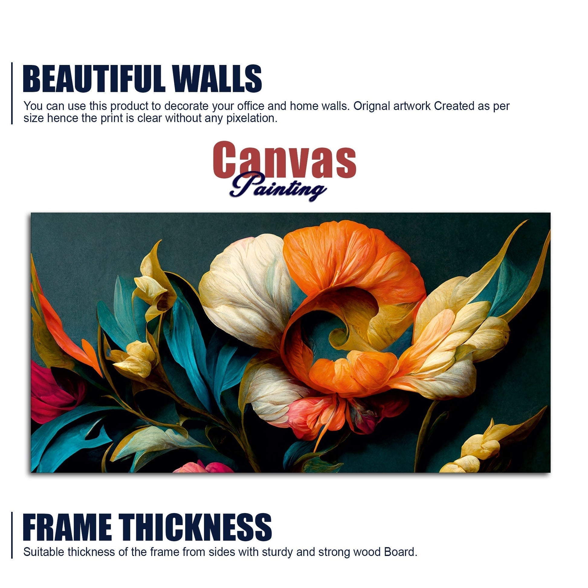 Elegant Floral Flower Artistic Art Canvas Wall Painting - Decor Smart