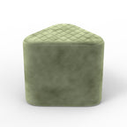 Elegant Green Ottoman Pouffe with Diamond-Stitch Top