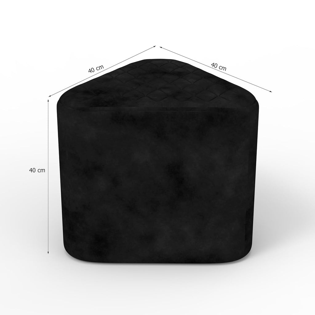 Elegant Grey Ottoman Pouffe with Diamond-Stitch Top