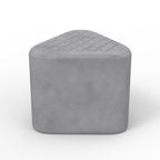 Elegant Grey Ottoman Pouffe with Diamond-Stitch Top