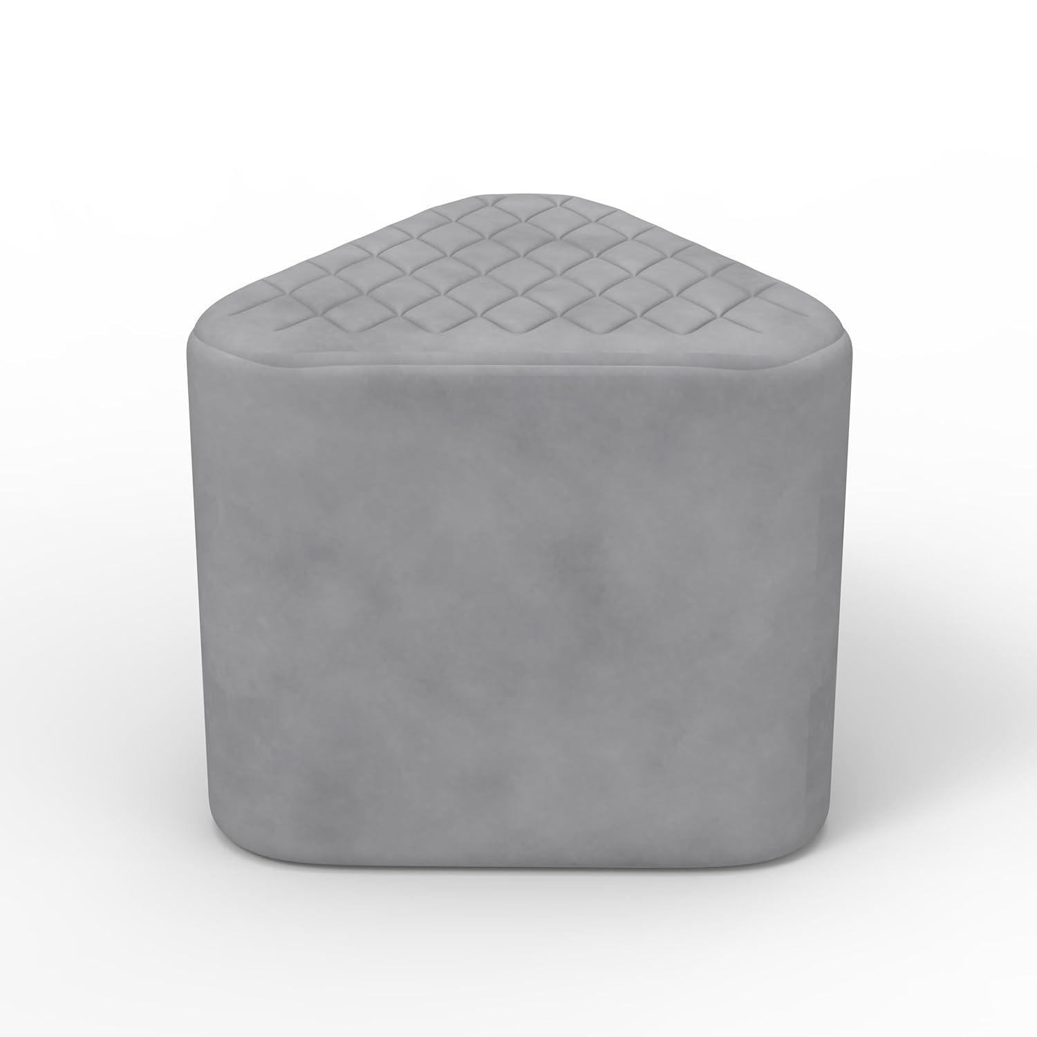 Elegant Grey Ottoman Pouffe with Diamond-Stitch Top