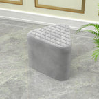 Elegant Grey Ottoman Pouffe with Diamond-Stitch Top