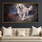 Elegant Running Dog Crystal Glass Wall Painting for Home Decoration