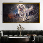 Elegant Running Dog Crystal Glass Wall Painting for Home Decoration