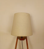 Elegant Table Lamp with Brown Base and Premium White Fabric Lampshade