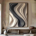 Elegant Textured 3D Wall Decor with Wavy Layered Design