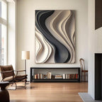 Elegant Textured 3D Wall Decor with Wavy Layered Design