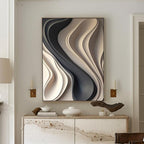 Elegant Textured 3D Wall Decor with Wavy Layered Design
