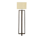 Elegant Wooden Floor Lamp with Brown Base and Beige Color Fabric