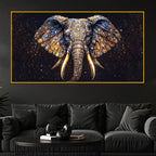Elephant Power Symbol Wall Art Crystal Glass Painting