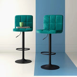 Emerald Color Plush Feel Velvet Counter Bar Chair / Long Chair - Decor Smart