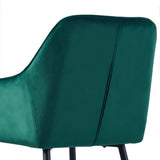 Emerald Diamond Cut Velvet Accent Armchair with Black Legs - Decor Smart
