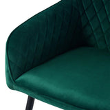 Emerald Diamond Cut Velvet Accent Armchair with Black Legs - Decor Smart