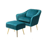 Emerald Fluffy Super Comfy Velvet Luxury Accent Chair with Ottoman - Decor Smart