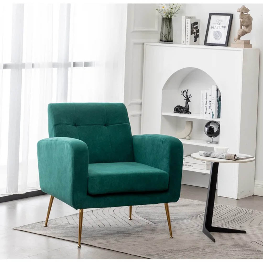 Emerald Luxurious Tufted Velvet Sofa Lounge Chair - Decor Smart