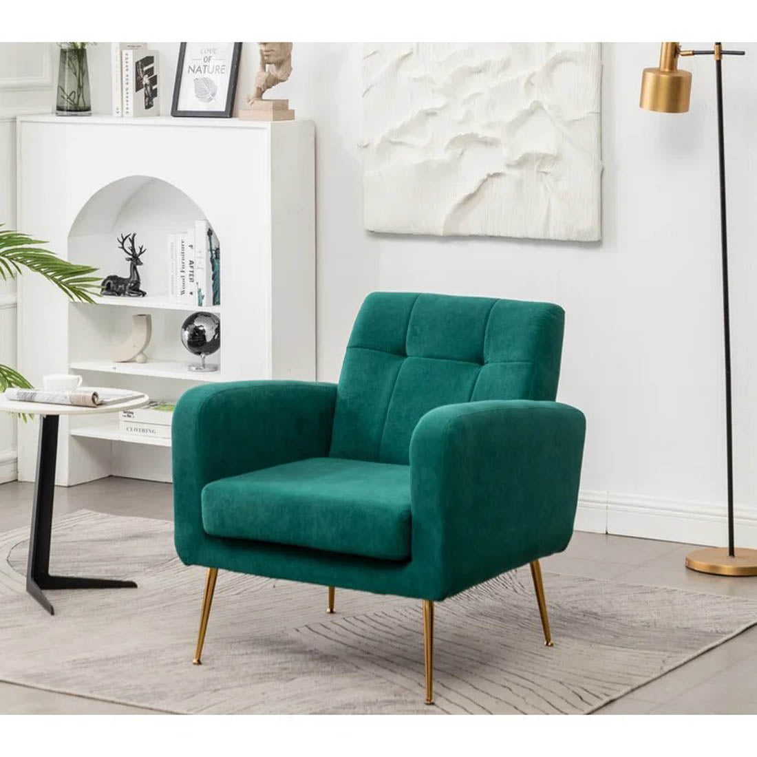 Emerald Luxurious Tufted Velvet Sofa Lounge Chair - Decor Smart