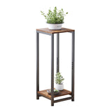 Enchanted Classic Wooden Textured with Metal Finish Side Table - Decor Smart