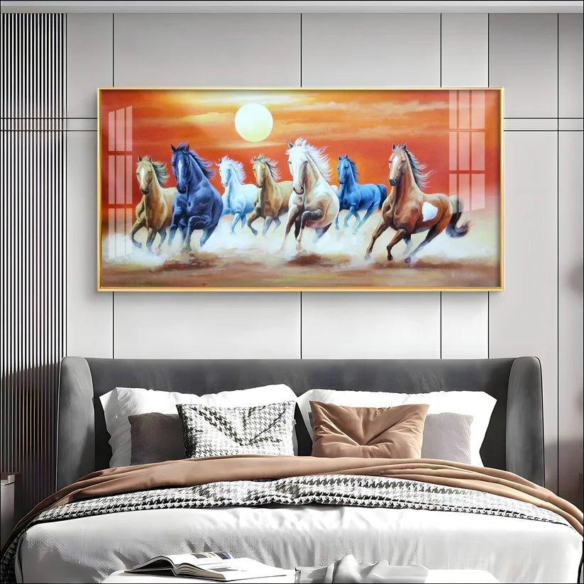 Energetic Horses Premium Acrylic Floating Wall Painting - Decor Smart