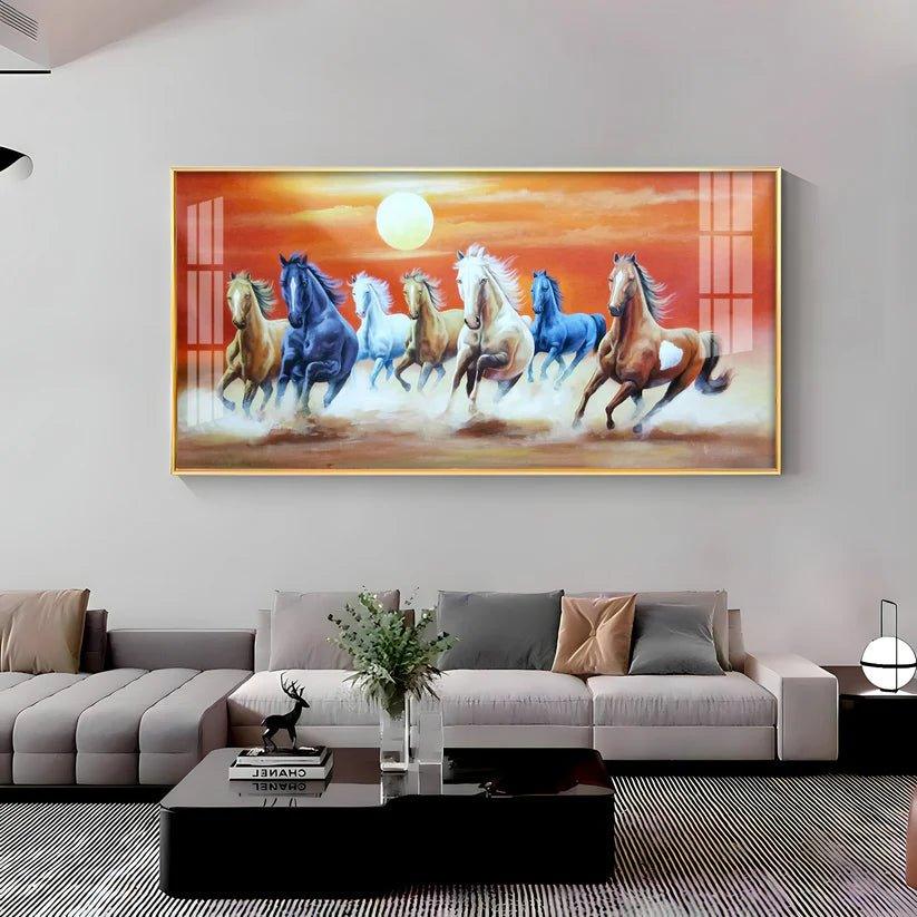 Energetic Horses Premium Acrylic Floating Wall Painting - Decor Smart