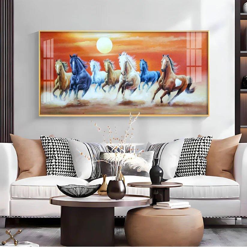 Energetic Horses Premium Acrylic Floating Wall Painting - Decor Smart