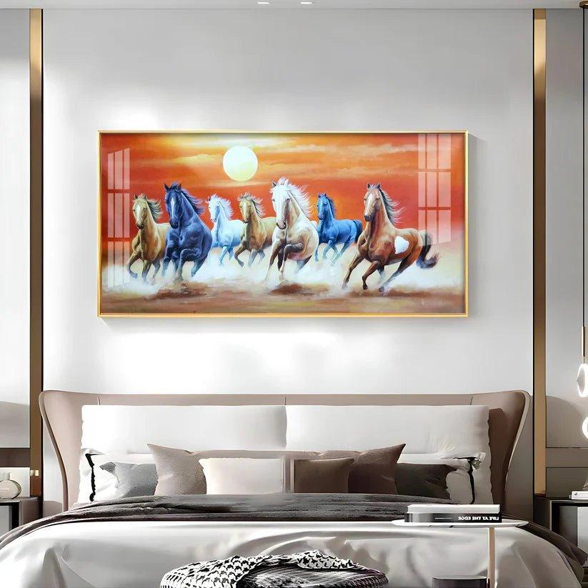 Energetic Horses Premium Acrylic Floating Wall Painting - Decor Smart