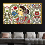 Ethnic Indian Art Crystal Glass Painting for Living Room Decor