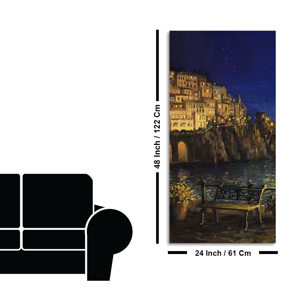 Evening at The Coast of Amalfi in Italy Wall Painting - Decor Smart