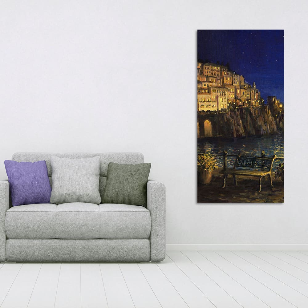 Evening at The Coast of Amalfi in Italy Wall Painting - Decor Smart