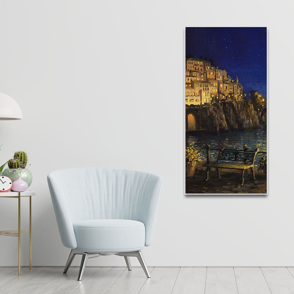 Evening at The Coast of Amalfi in Italy Wall Painting - Decor Smart