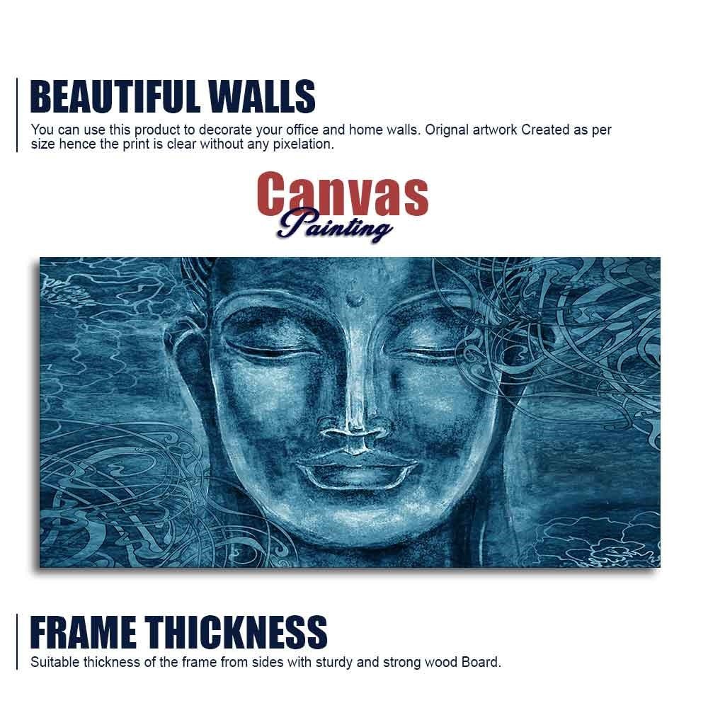 Face Sculpture of Buddha Wall Painting - Decor Smart