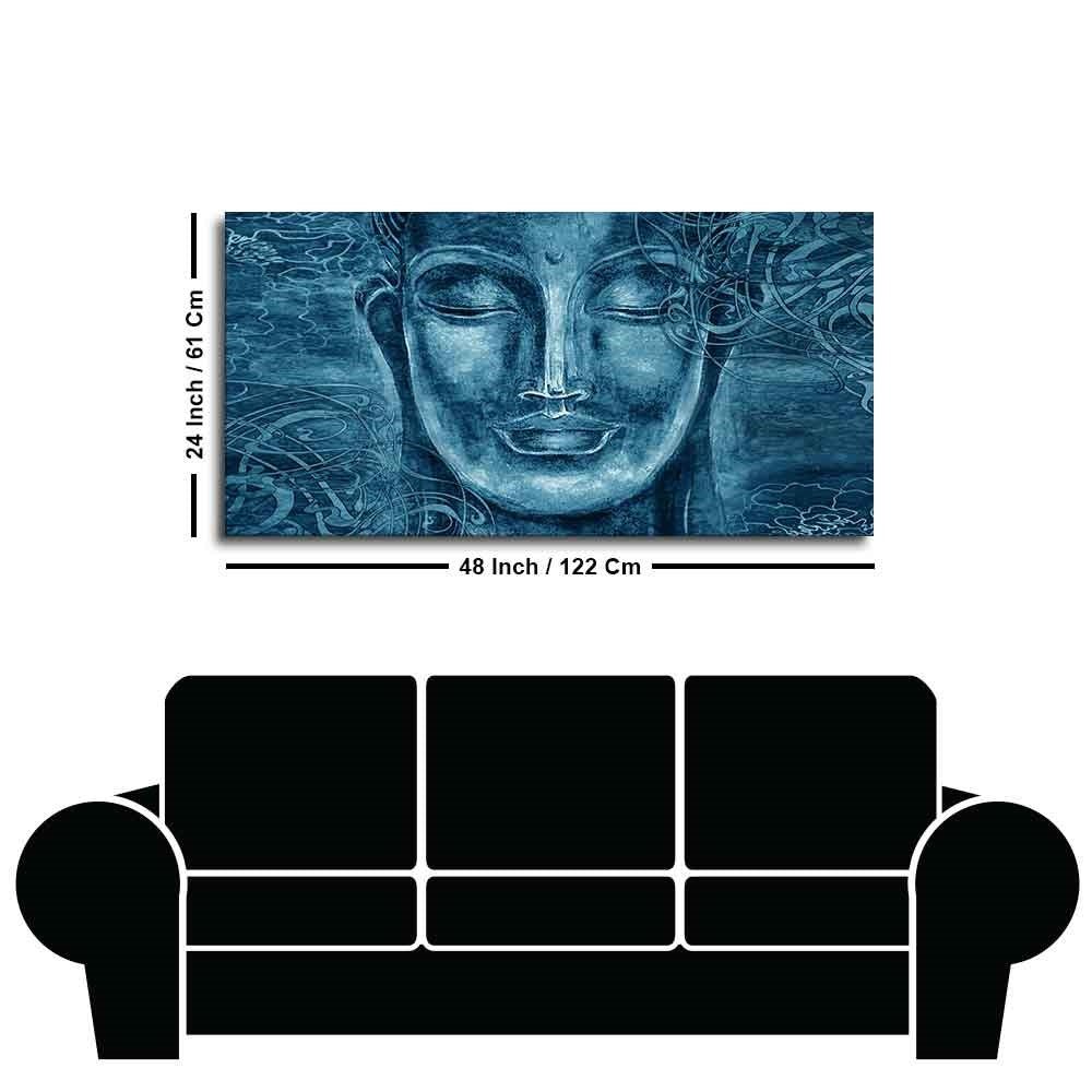 Face Sculpture of Buddha Wall Painting - Decor Smart