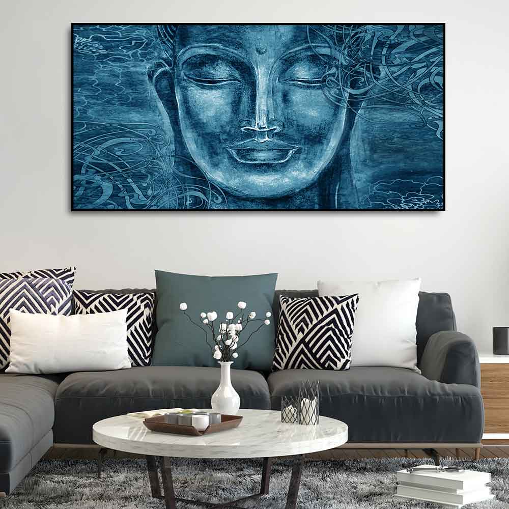 Face Sculpture of Buddha Wall Painting - Decor Smart