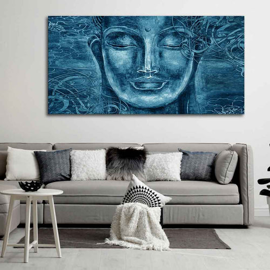 Face Sculpture of Buddha Wall Painting - Decor Smart