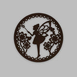 Fairy Butterfly Angel Backlit Wooden Wall Hanging with LED Night Light Walnut Finish - Decor Smart