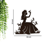 Fairytale Princess Backlit Wooden Wall Decor with LED Night Light Walnut Finish - Decor Smart