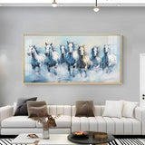 Fairytale Seven Horses Premium Acrylic Floating Wall Painting - Decor Smart