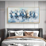 Fairytale Seven Horses Premium Acrylic Floating Wall Painting - Decor Smart